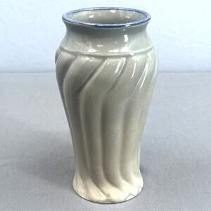 M WENDT Idaho Clay Glaze Pottery Vase Blue Gray Stoneware Hand Made Studio Art